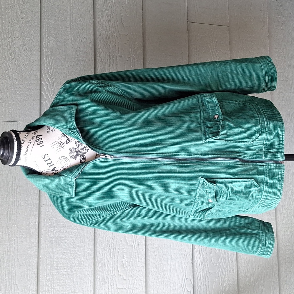 Club Room Green Corduroy Chore Barn Coat Size Medium Retro Vintage